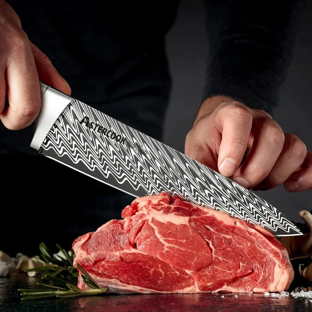 Astercook Chef Knife, Pro 8 Inch Kitchen Knife, German High Carbon Stainless Ste